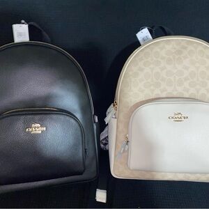 Coach Black and Cream Backpack Duo